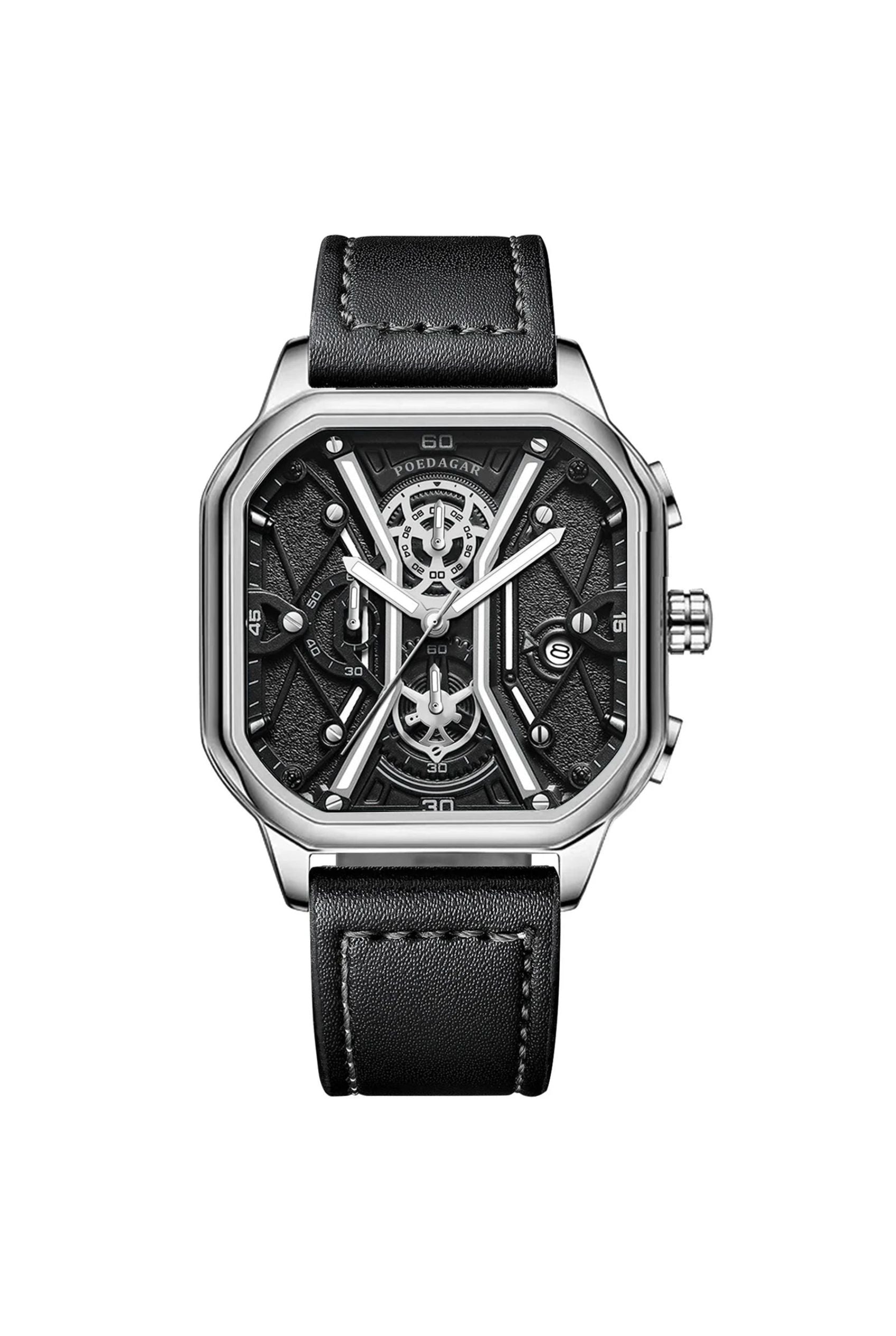 Men’s Watch — Modern Crafter - Black Strap | Silver Accents | Silver Case - Rully Official