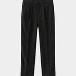Men’s Pleated Tailored Trousers - Black - Rully Official
