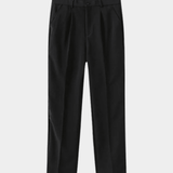 Men’s Pleated Tailored Trousers - Black - Rully Official