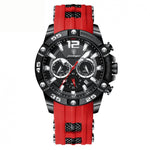 Men’s Watch — Sport - Red Strap | Black Dial | Black Case - Rully Official
