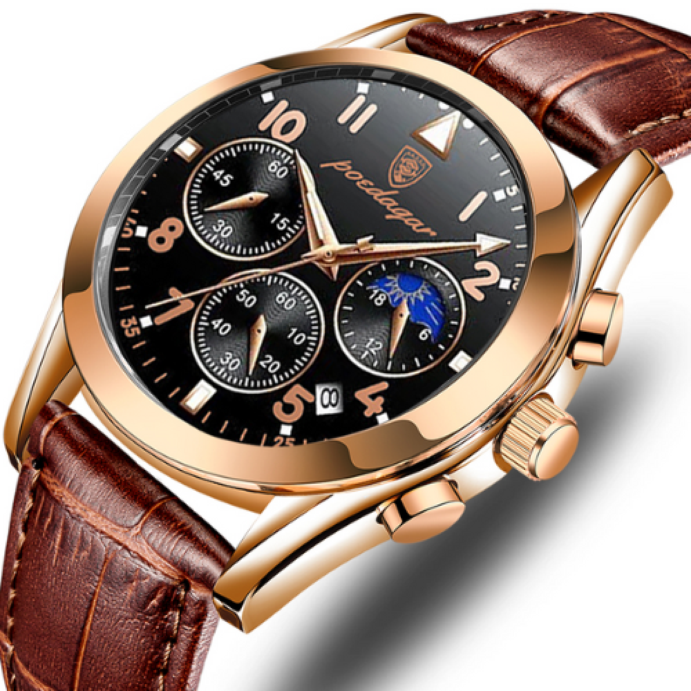 Men’s Watch —  Chronoforge (Leather Strap)