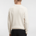 Men’s Half-Zip Knit Polo Jumper - Cream - Rully Official