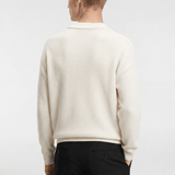 Men’s Half-Zip Knit Polo Jumper - Cream - Rully Official