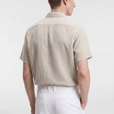 Men’s Short Sleeve Linen Shirt - Beige - Rully Official