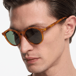 Men’s Sunglasses — The Florence - Amber Tortoise Frame | Green Lens - Rully Official