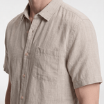 Men’s Short Sleeve Linen Shirt - Beige - Rully Official