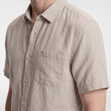 Men’s Short Sleeve Linen Shirt - Beige - Rully Official