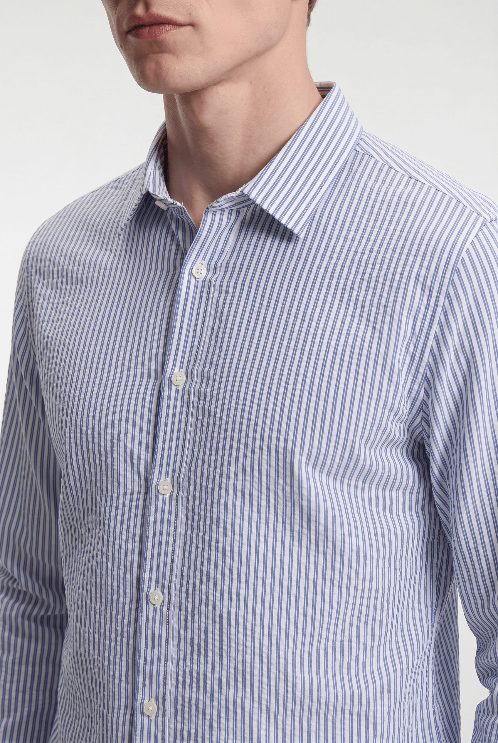 Men’s Lightweight Striped Shirt - Blue/White - Rully Official