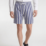 Men's Striped Swim Shorts - Blue / White - Rully Official