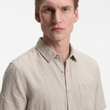 Men’s Short Sleeve Linen Shirt - Beige - Rully Official