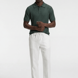 Men’s Ribbed Knit Polo Shirt - Dark Olive - Rully Official