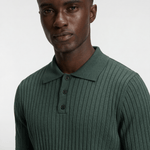 Men’s Ribbed Knit Polo Shirt - Dark Olive - Rully Official