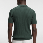 Men’s Ribbed Knit Polo Shirt - Dark Olive - Rully Official