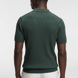 Men’s Ribbed Knit Polo Shirt - Dark Olive - Rully Official