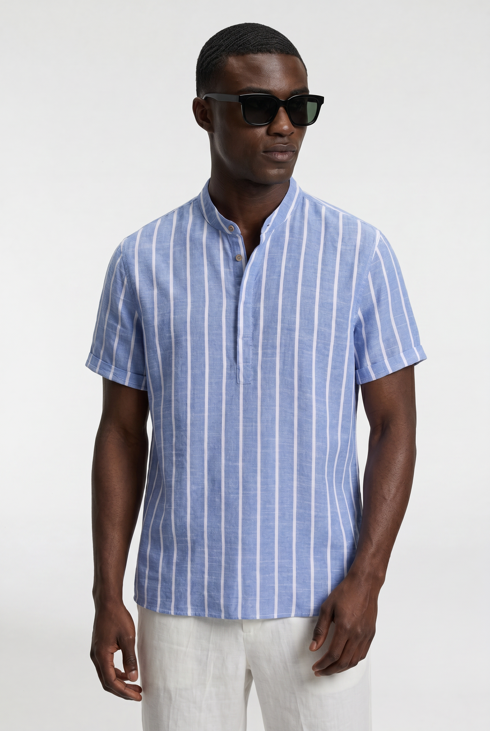 Men's Striped Cotton Resort Shirt