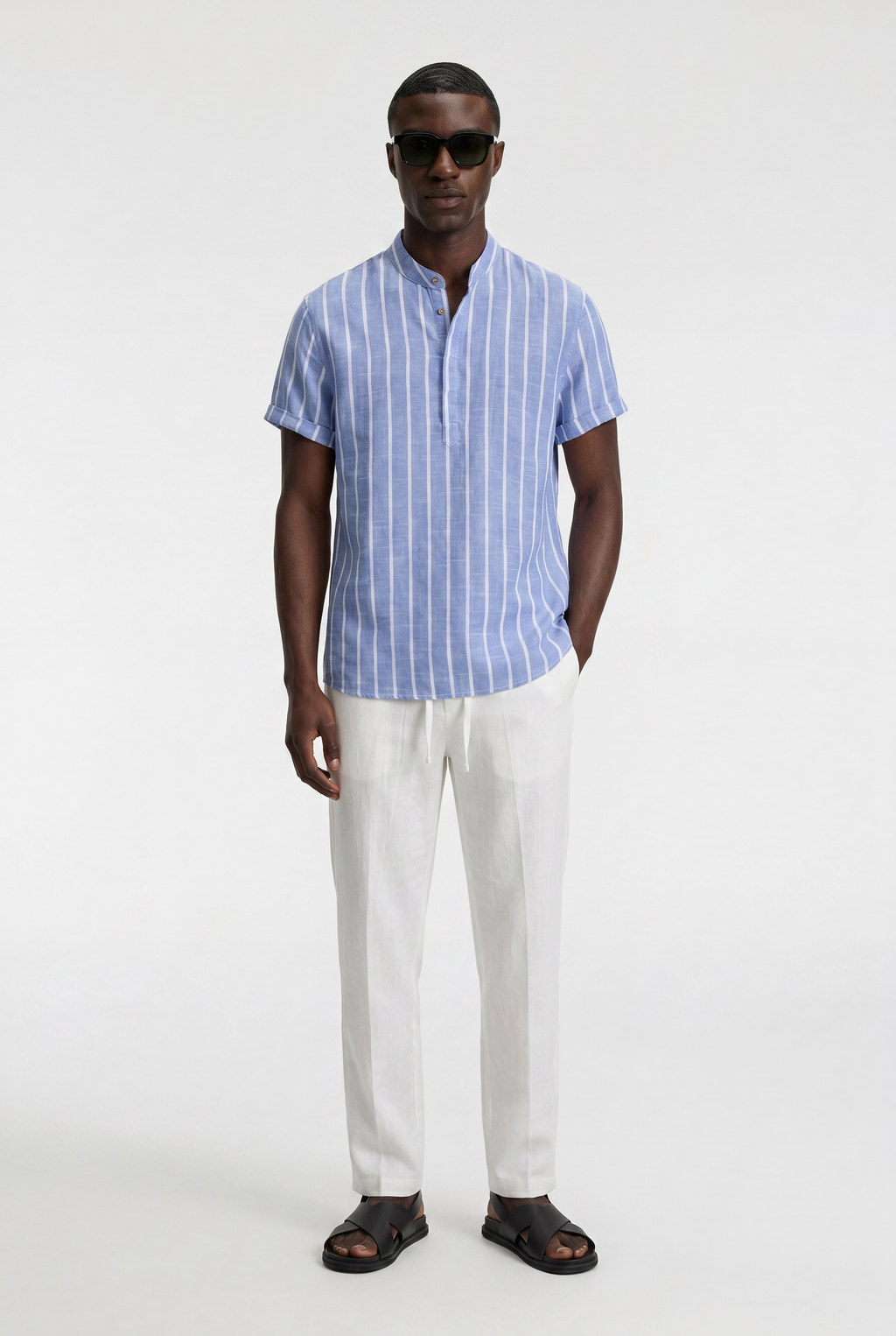 Men's Striped Cotton Resort Shirt
