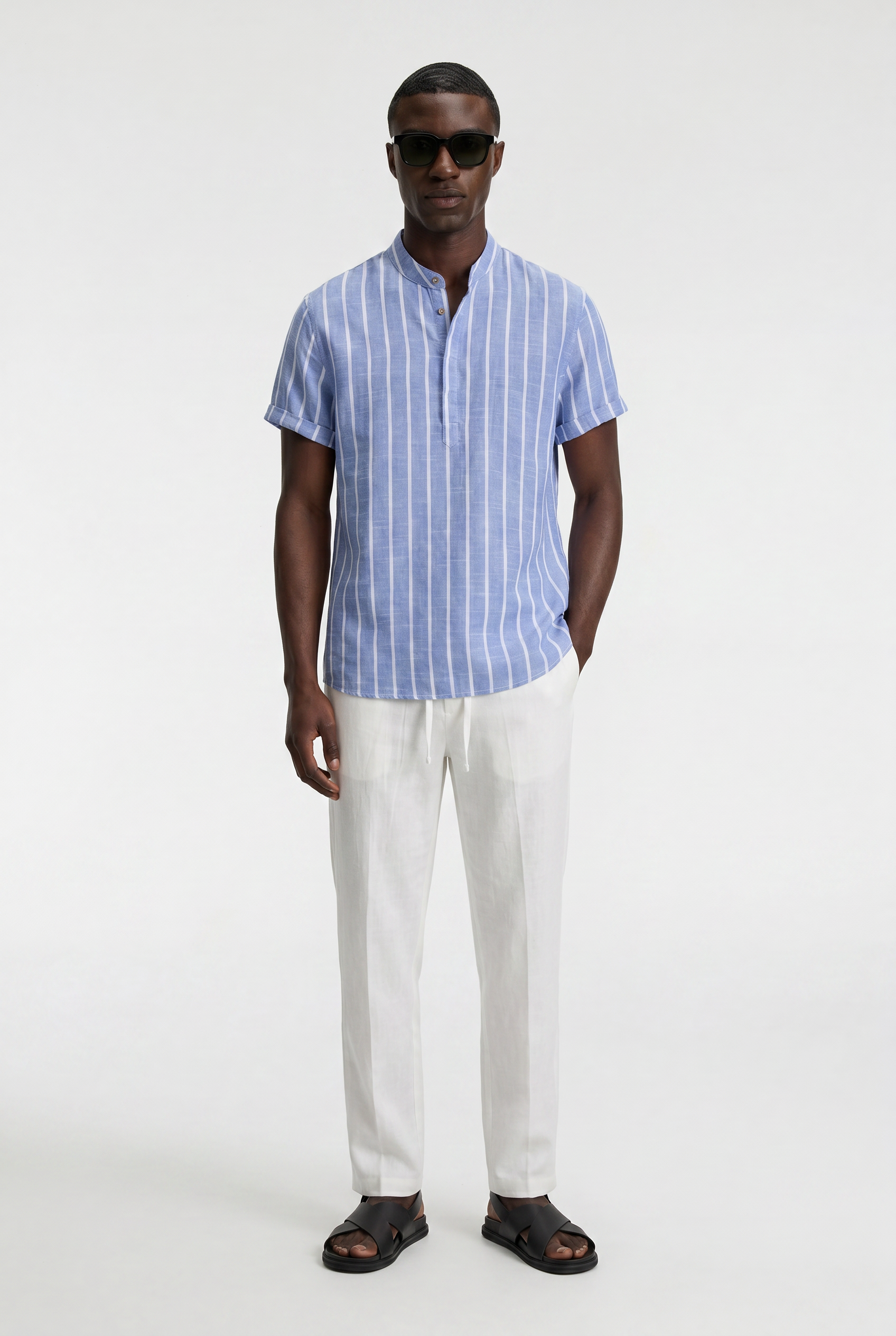 Men's Striped Cotton Resort Shirt