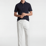 Men’s Linen Drawstring Trousers - White - Rully Official