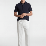 Men’s Linen Drawstring Trousers - White - Rully Official