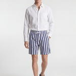 Men's Striped Swim Shorts - Blue / White - Rully Official