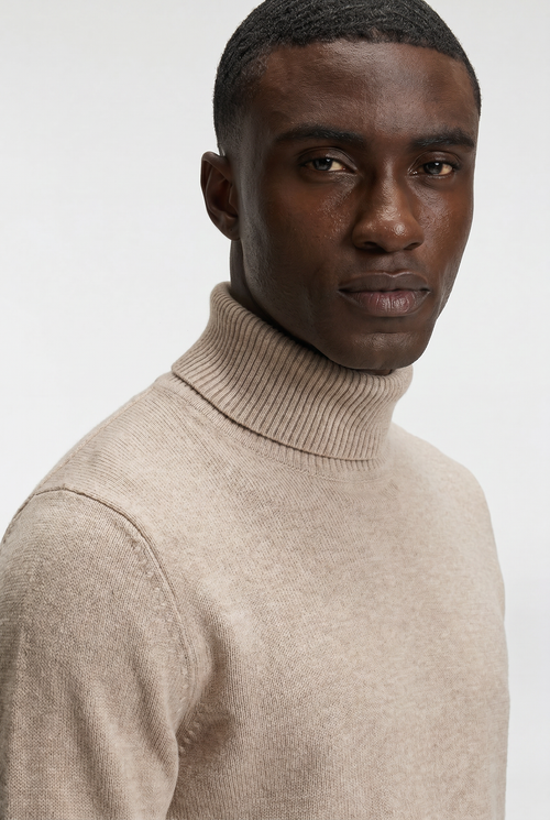 Men's Merino Wool Roll Neck Jumper