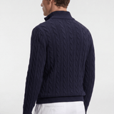 Men's Cable Knit Half-Zip Jumper - Navy - Rully Official