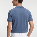 Men's Bold Stripe Knit Polo Shirt - Blue/White - Rully Official