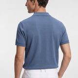 Men's Bold Stripe Knit Polo Shirt - Blue/White - Rully Official