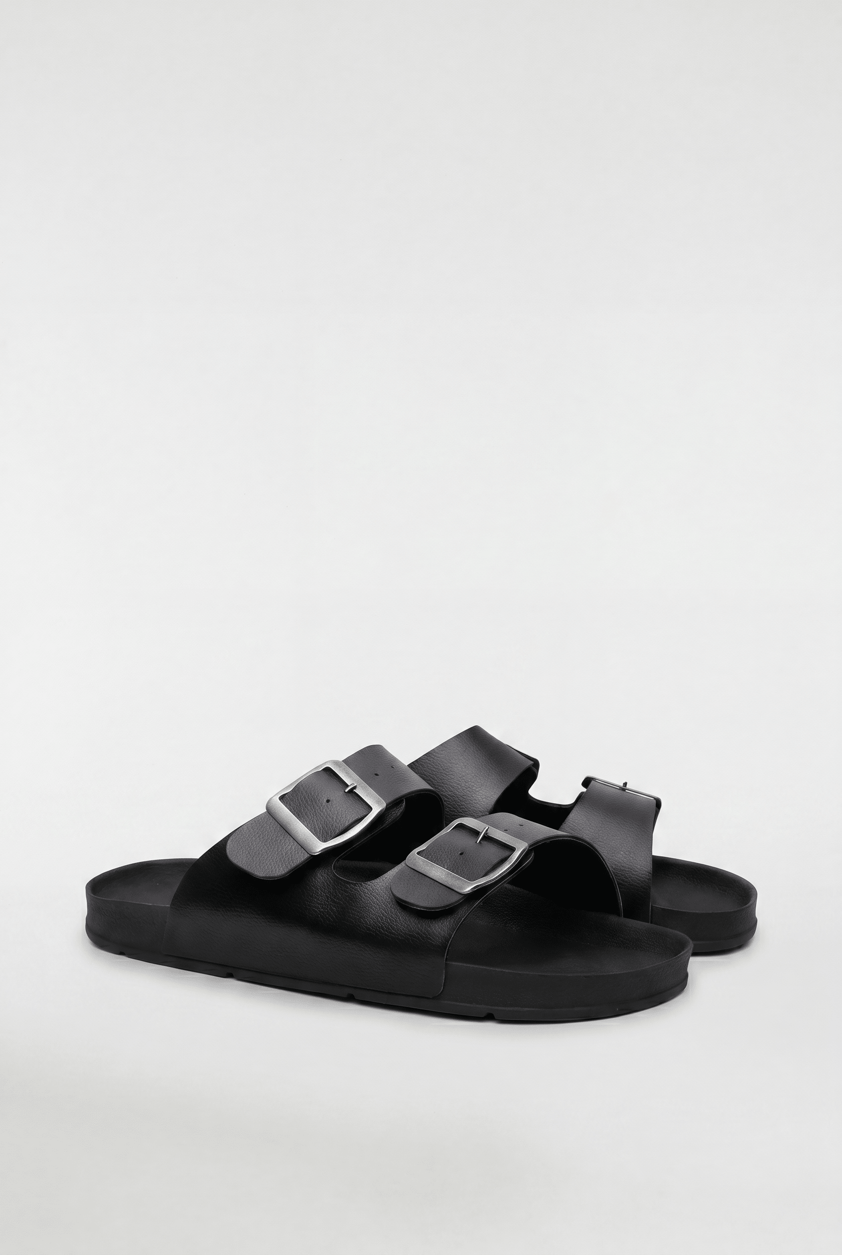 Men's Buckle Slide Sandals - All Black - Rully Official