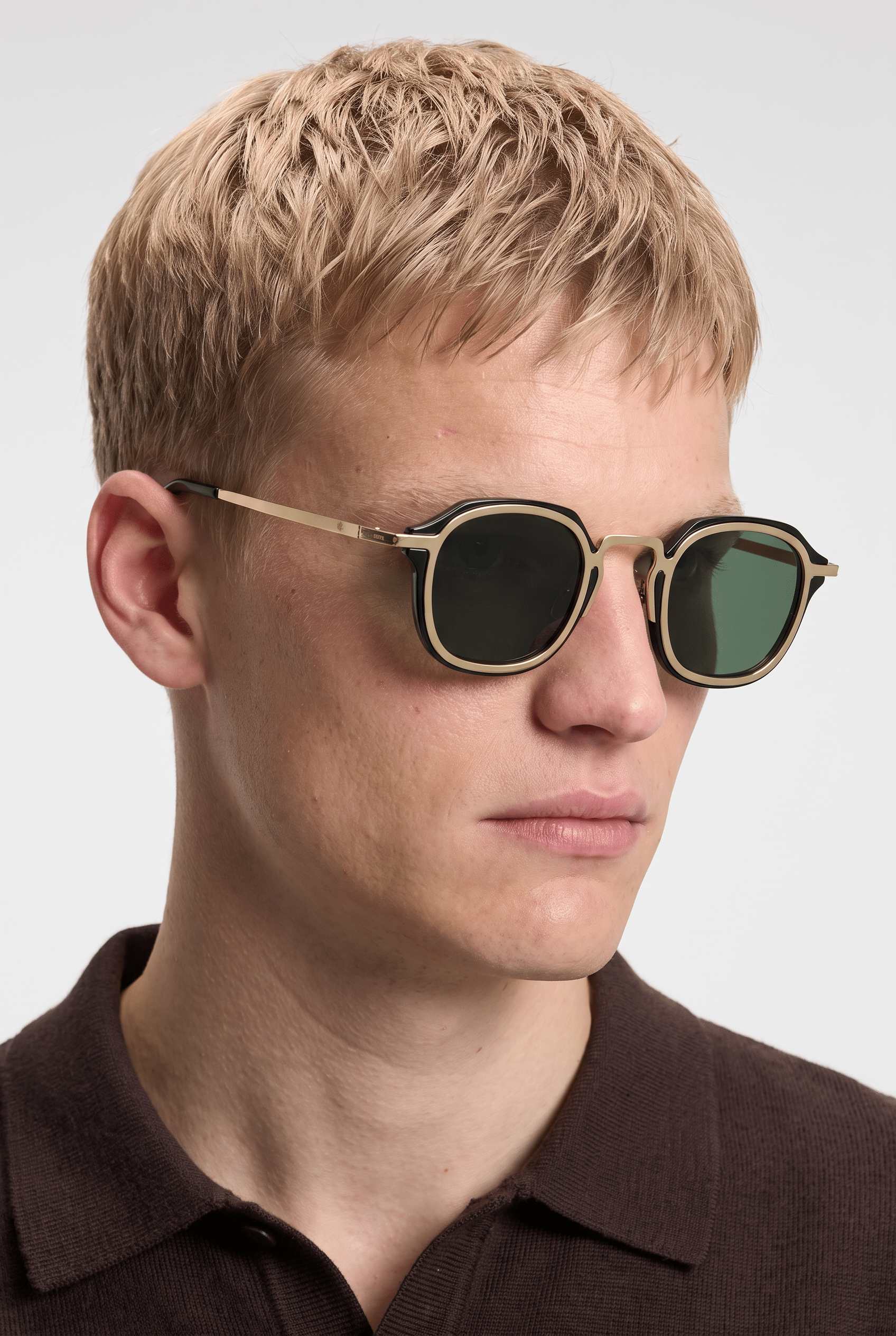 Men’s Sunglasses — Riviera - Gold/Black Frame | Green Lens - Rully Official
