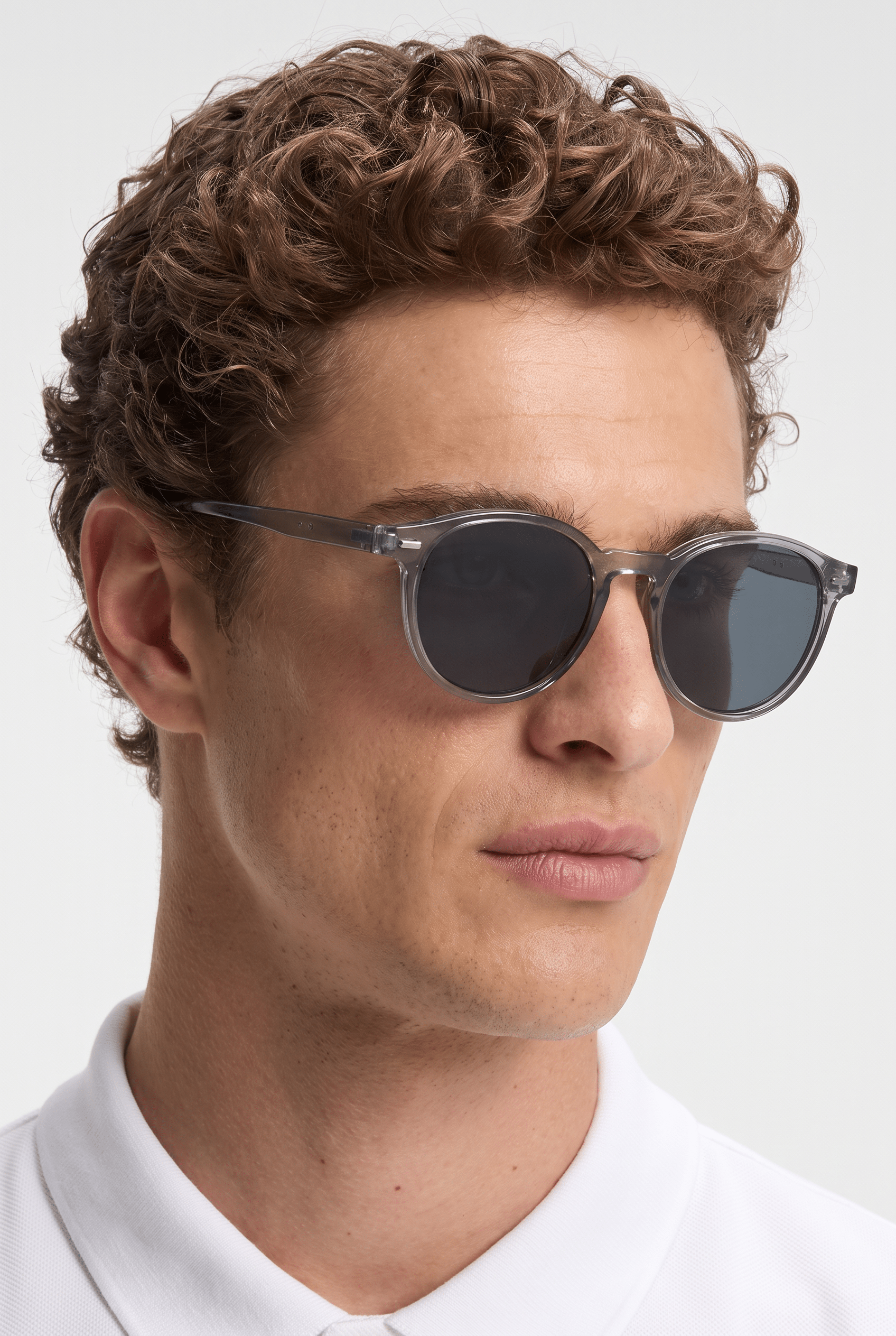 Men’s Sunglasses — Kyoto - Crystal Grey Frame | Dark Grey Lens - Rully Official
