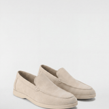 Men's Suede Slip-On Loafers - Cream - Rully Official