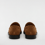 Men's Suede Penny Loafers - Brown - Rully Official