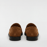 Men's Suede Penny Loafers - Brown - Rully Official