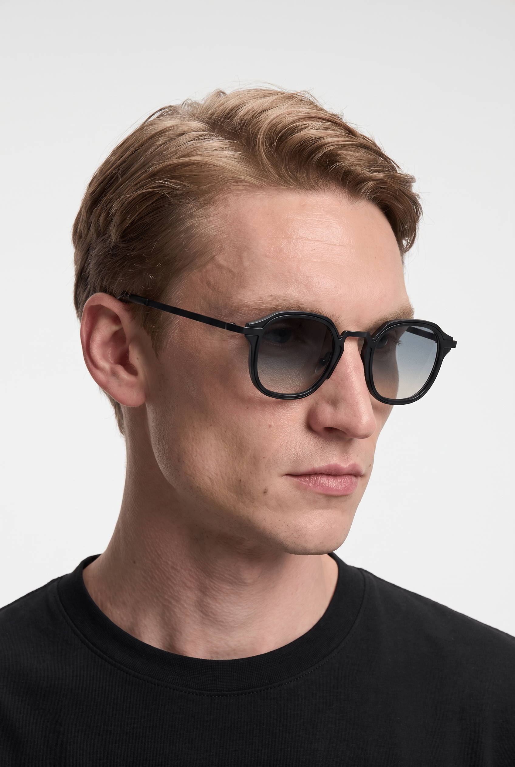Men’s Sunglasses — Riviera - Black Frame | Blue/Grey Gradient Lens - Rully Official