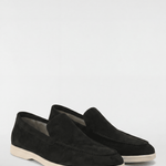 Men's Suede Slip-On Loafers - Black - Rully Official