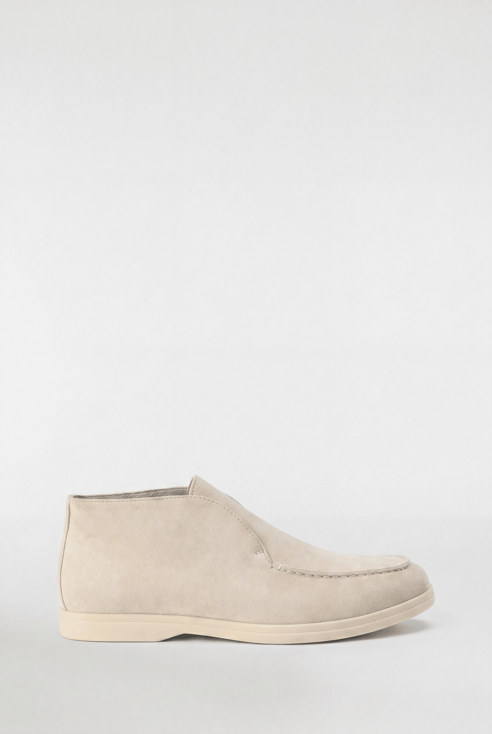 Men's High-Top Suede Loafers - Cream - Rully Official