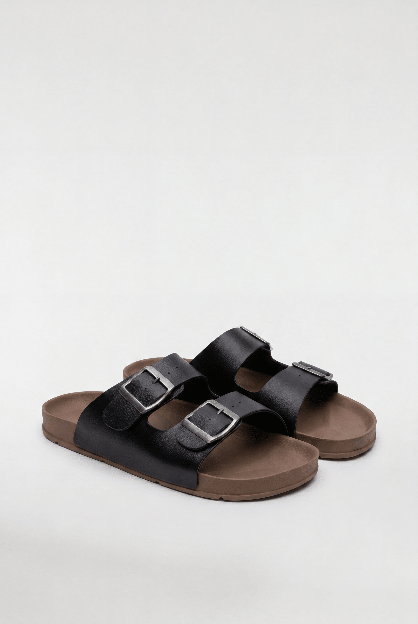 Men's Buckle Slide Sandals - Black - Rully Official