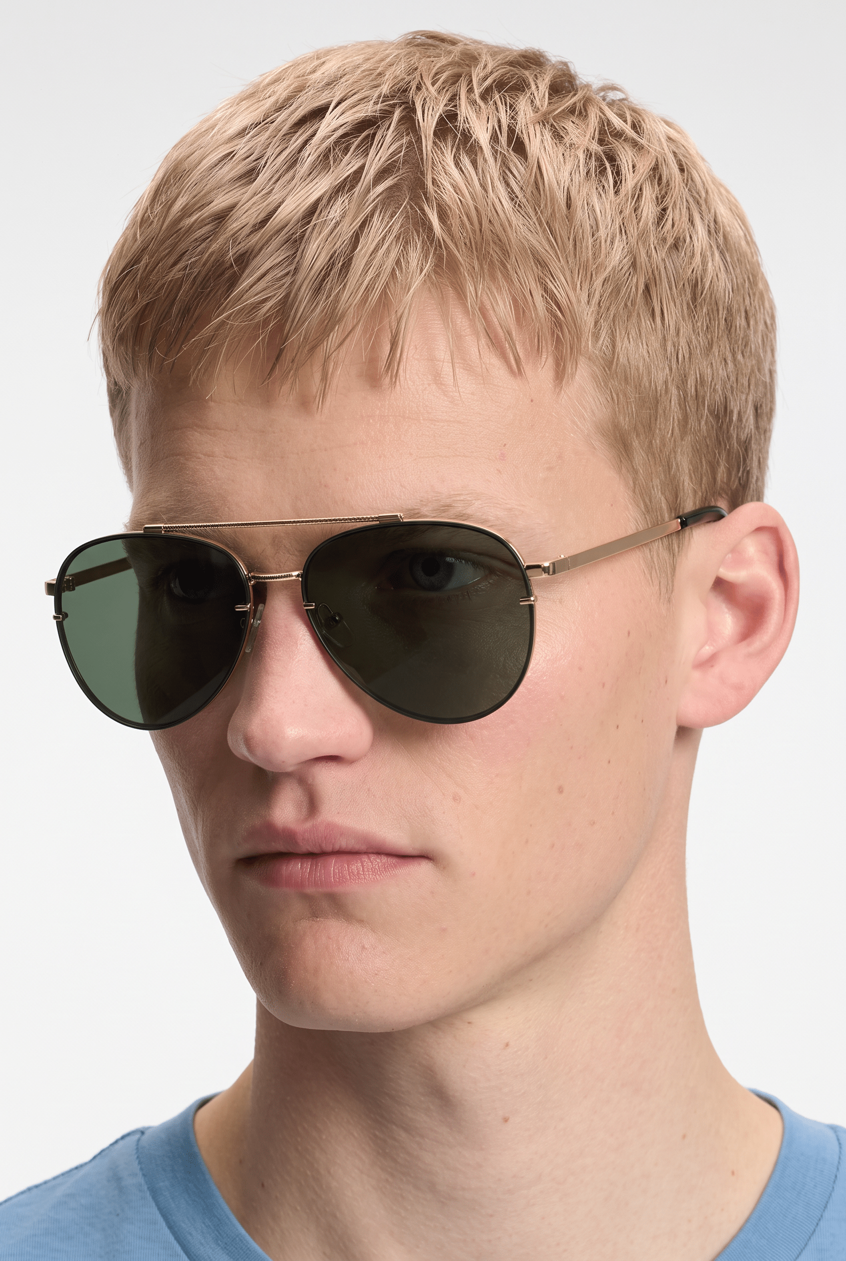 Men’s Sunglasses — Aviator - Gold Frame | Green Lens - Rully Official