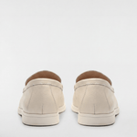 Men's Leather Apron Toe Loafers - Cream - Rully Official