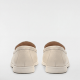 Men's Leather Apron Toe Loafers - Cream - Rully Official