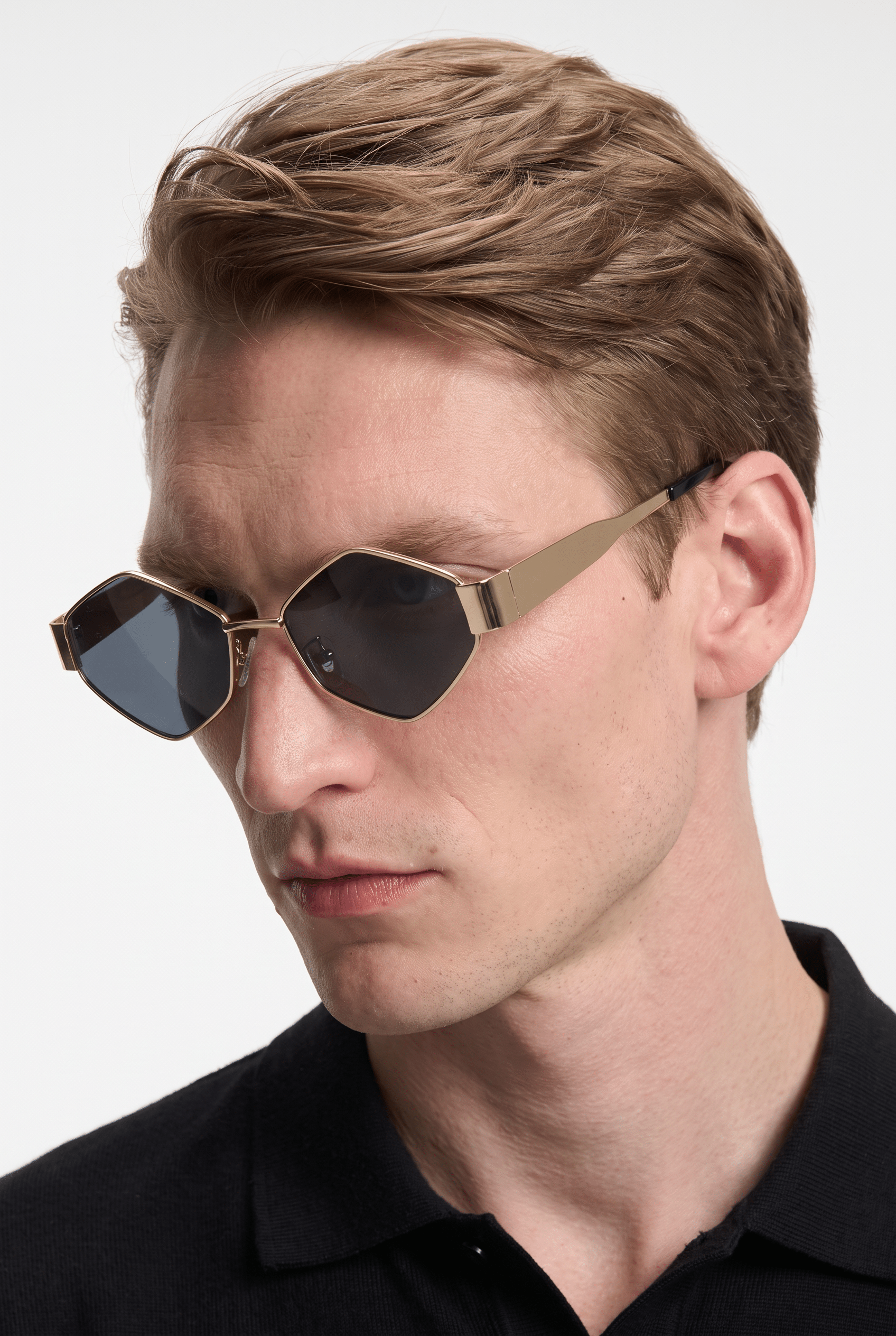Men’s Sunglasses — Geneva - Gold Frame | Navy Lens - Rully Official