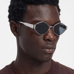 Men’s Sunglasses — Geneva - Silver Frame | Navy Lens - Rully Official
