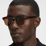 Men’s Sunglasses — Montpellier - Burgundy Frame | Gold Lower Rim | Brown Lens - Rully Official