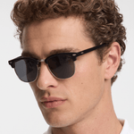 Men’s Sunglasses — Montpellier - Black Frame | Gold Lower Rim | Dark Grey Lens - Rully Official