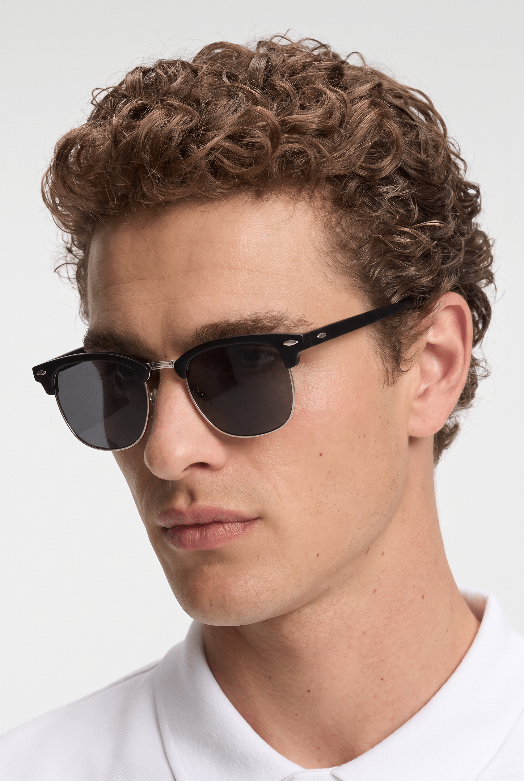Men’s Sunglasses — Montpellier - Black Frame | Gold Lower Rim | Dark Grey Lens - Rully Official