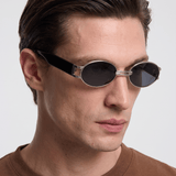 Men’s Sunglasses — Manhattan - Silver Front | Black Temples | Dark Grey Lens - Rully Official