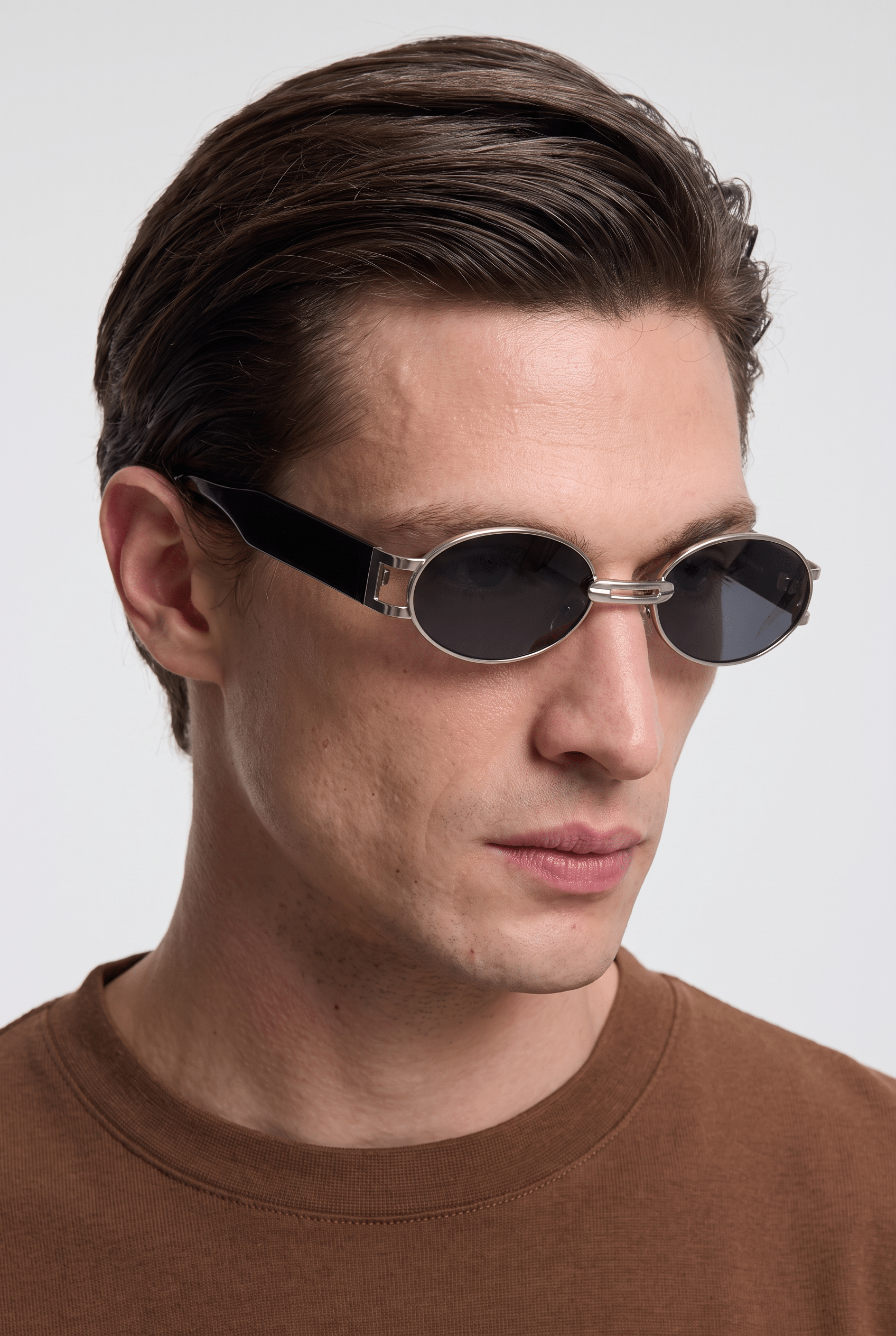 Men’s Sunglasses — Manhattan - Silver Front | Black Temples | Dark Grey Lens - Rully Official