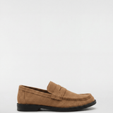 Men's Suede Penny Loafers - Caramel - Rully Official