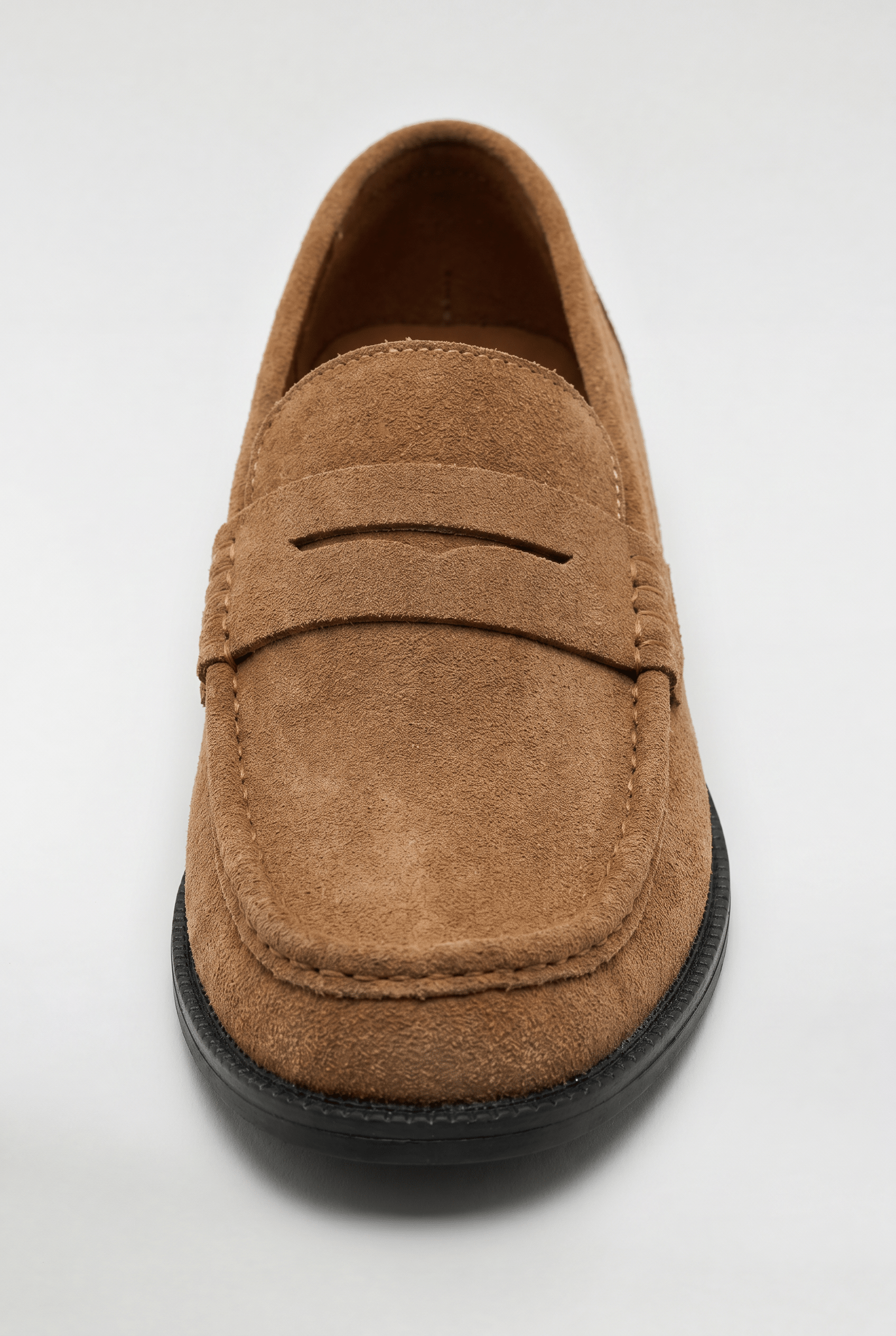 Men's Suede Penny Loafers - Caramel - Rully Official